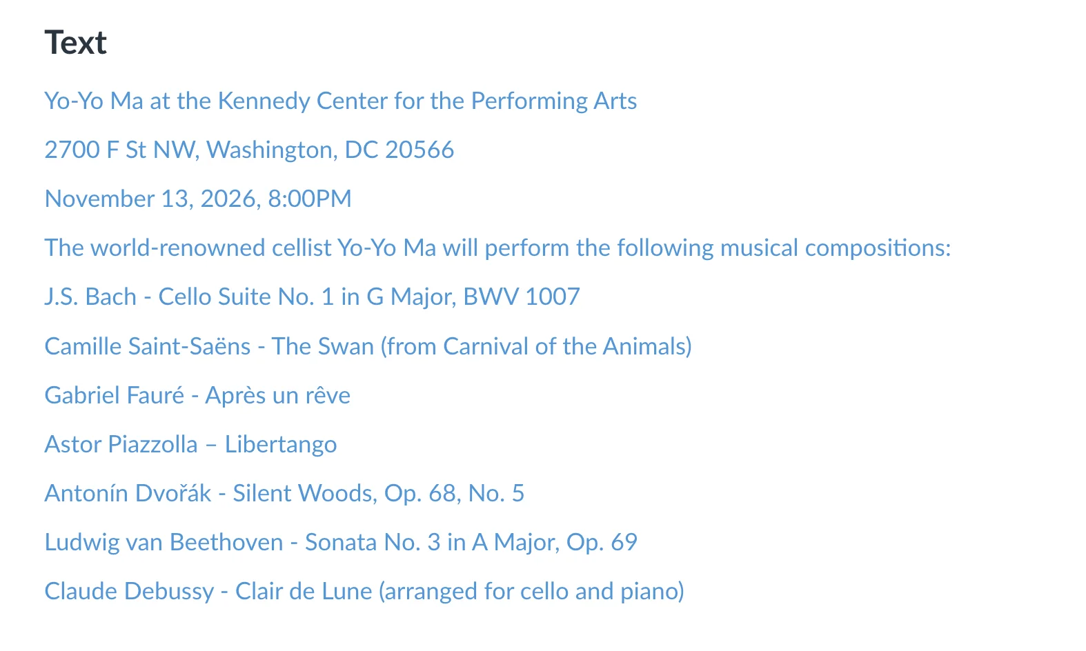 Yo Yo Ma text